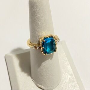 Blue Cubic Zirconia Ring